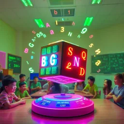 Spinning Cube Math Mania - Text-based game