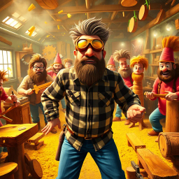 Log Jam: The Wacky Woodwork Showdown - Text-based game