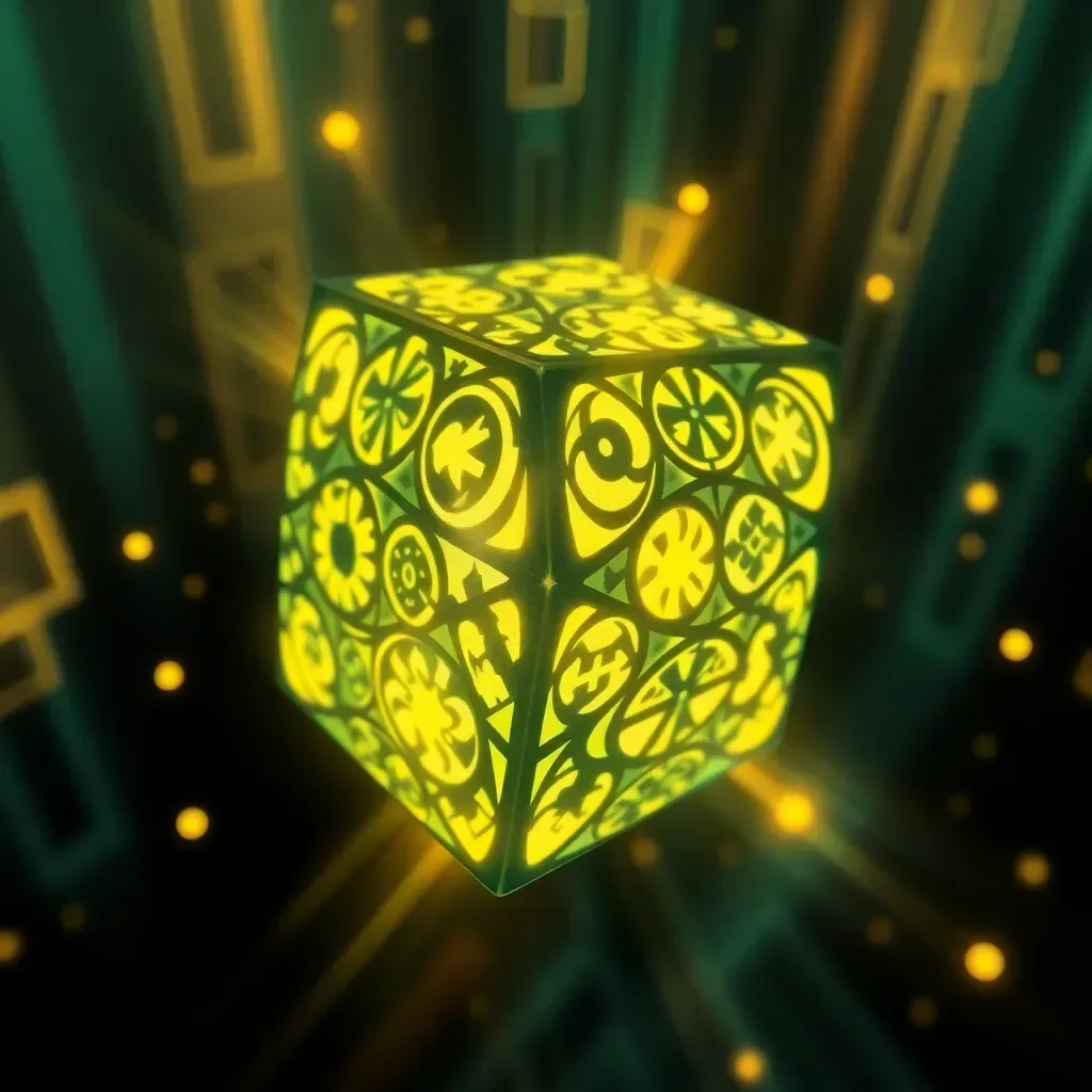 Spinning Glyph Cube