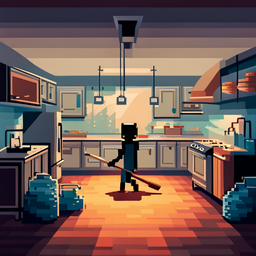 Binary Kitchen Cleanup - Text-based game