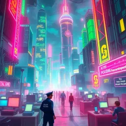 Neon Nexus: Bureaucratic Brawl - Text-based game