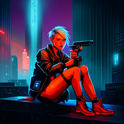 The Blonde Bobcat: A Cyberpunk Adventure - Text-based game