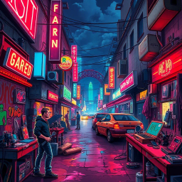 The Neon Grease Chronicles - Text-based game