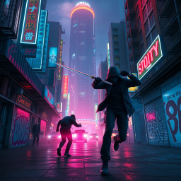 Neon Sabotage - Text-based game