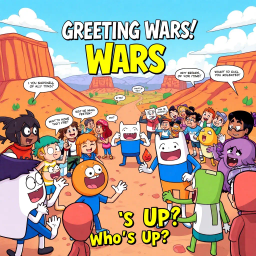 Greeting Wars: Who's Up? - Text-based game