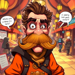 Quest for the Daring Moustache - Text-based game