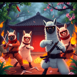 Llama Ninja Showdown - Text-based game