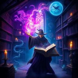 Midnight Spellcaster: The Enchanted Tome - Text-based game