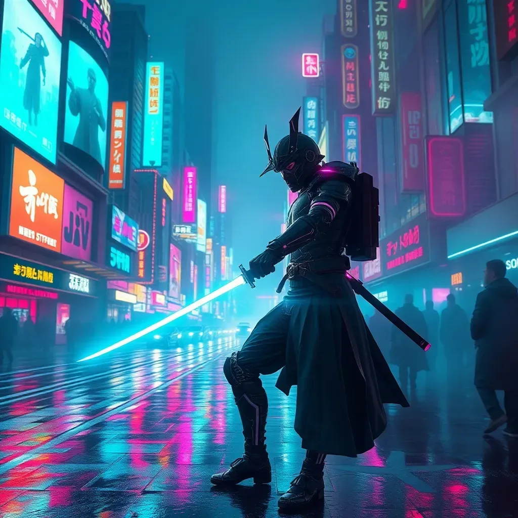 Neon Cyber Samurai