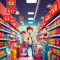 Price Wars: Supermarket Showdown - Text-based game