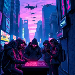 Neon Cyberpunk Renegades - Text-based game