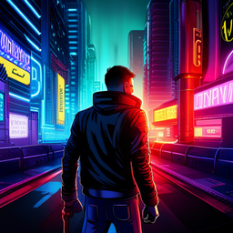 Neon Nights: Cyberpunk Conspiracy - Text-based game