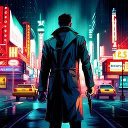 Neon Noir: Rogue Detective - Text-based game