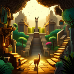 Llama Labyrinth: Quest for the Lost Glyphs - Text-based game