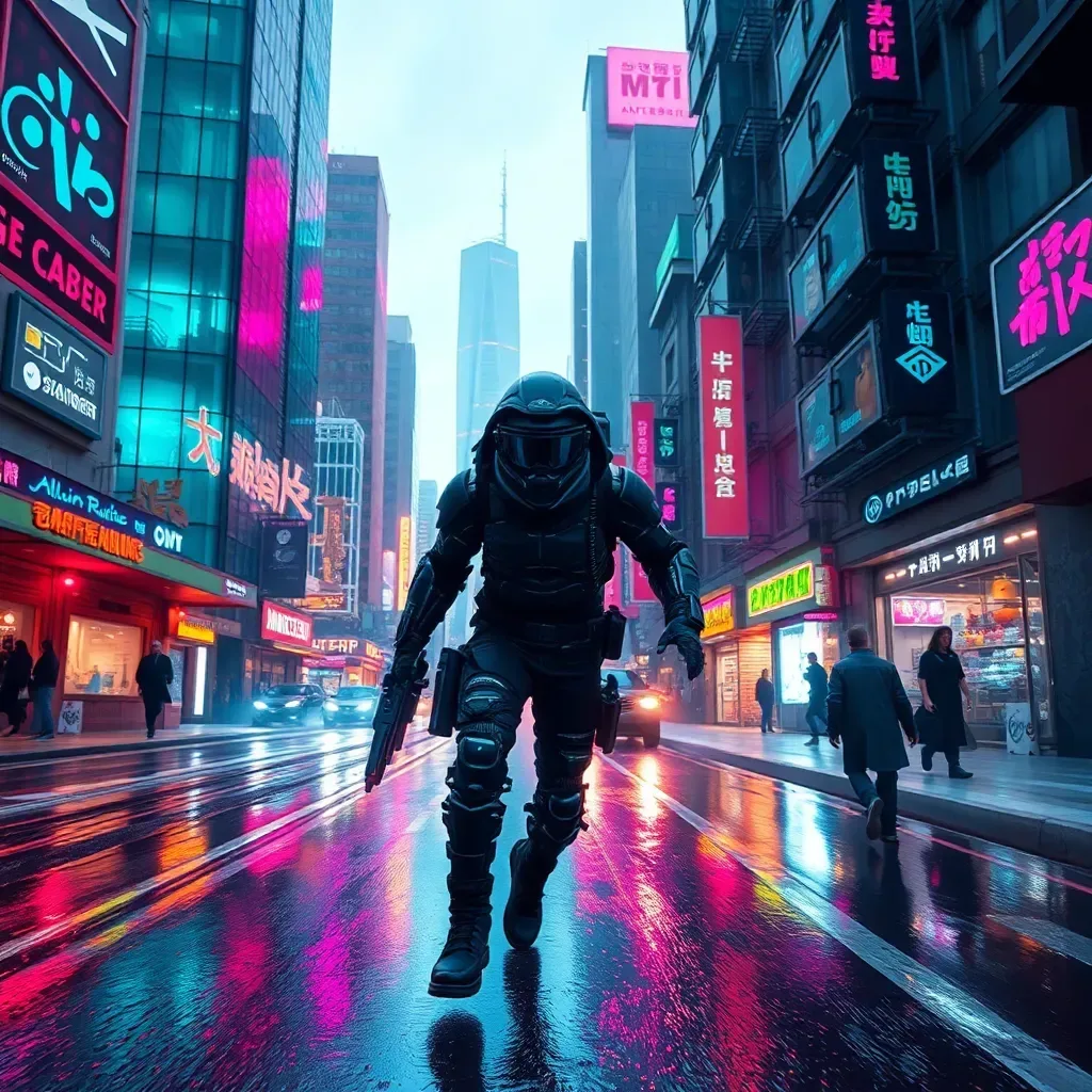 Cybernetic Bounty Hunter: Neon Pursuit