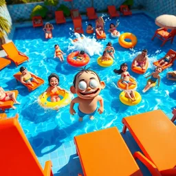 Tiny Trouble: Poolside Mayhem - Text-based game