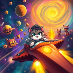 Galactic Whiskers: The Cosmic Cat Chronicles - Text-based game