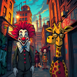 Joker & Giraffe: A Twisted Troupe - Text-based game