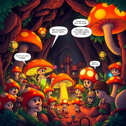 Mushroom Mayhem: The Underground Chronicles - Text-based game