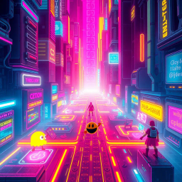 Pac-Man: Neon Shadows - Text-based game