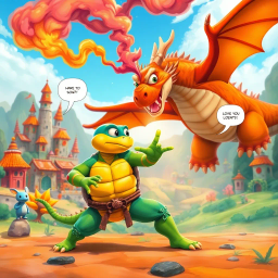 Shellshock Saga: Turtle vs. Dragon - Text-based game