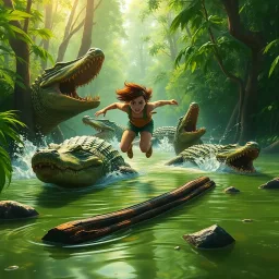 Crocodile Jump Frenzy - Text-based game