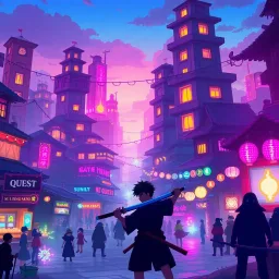 Pixelated Dreams: Neon Samurai Saga - Text-based game