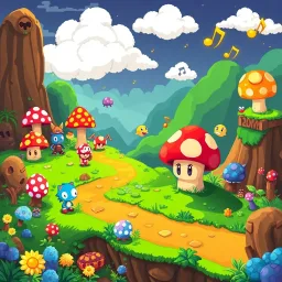 Mushroom Mayhem: A 8-Bit Awakening - Text-based game