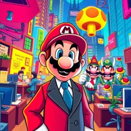 Mario's Corporate Mayhem - Text-based game