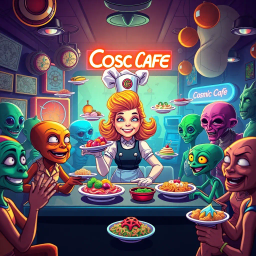 Cosmic Cafe: Invader's Delight - Text-based game