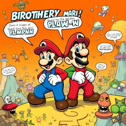 Brotherly Showdown: Quest for the Golden Plumber - Text-based game