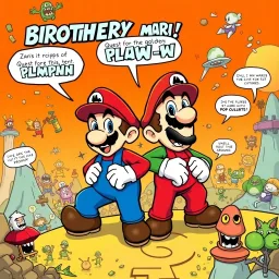 Brotherly Showdown: Quest for the Golden Plumber - Text-based game