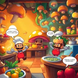 Mushroom Mayhem: The Ultimate Food Fight - Text-based game