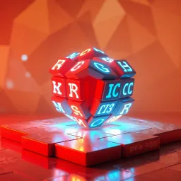 Spinning Glyph Cube