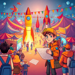 Rocket Quest: Cosmic Chaos - Text-based game