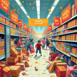 Cart Chaos: Supermarket Showdown - Text-based game