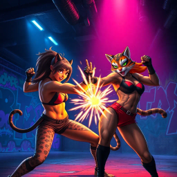 Feline Frenzy: Queens of the Arena - Text-based game