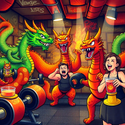 Dragon Gains: Curse of the Gym - Text-based game