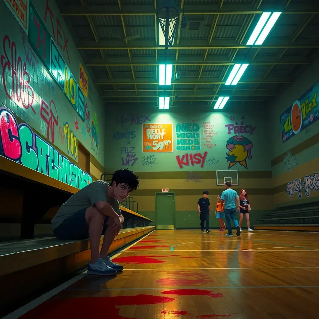 Under the bleachers