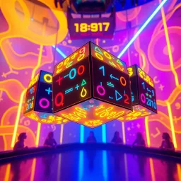 Spinning Cube Math Madness - Text-based game