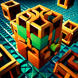 Spinning Cube Letters - Text-based game