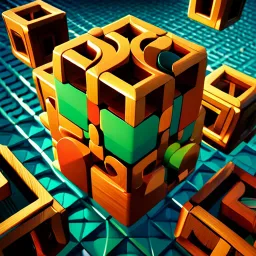 Spinning Cube Letters - Text-based game