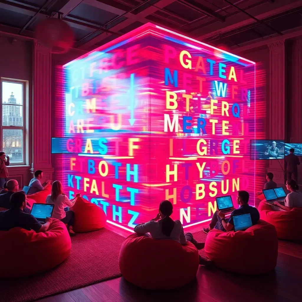 Spinning Glyph Cube