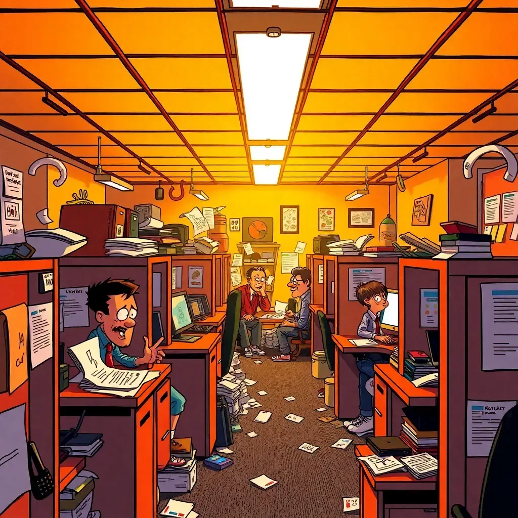 Cubicle Chaos: The Untamed Office