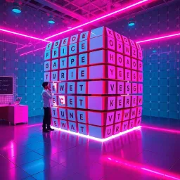 Spinning Cube Letters - Text-based game
