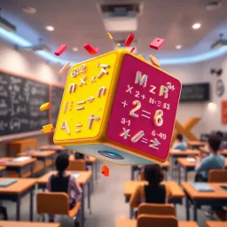Spinning Math Cube - Text-based game