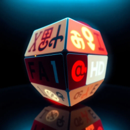 Spinning Cube Typography - Text-based game