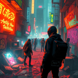 Satirical Cyberpunk Adventure text games