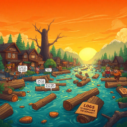 Log Jam: Whose Logs Are These Anyway? - Text-based game