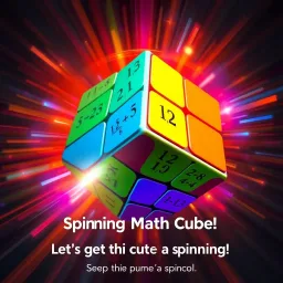 Spinning Math Cube - Text-based game